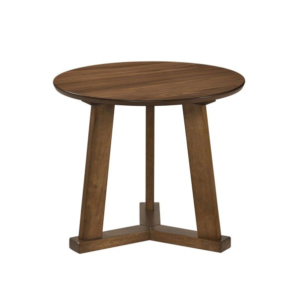Table d'angle ronde NARA Ø60 cm, design nordique compact, idéale pour coins et petits espaces, bois naturel